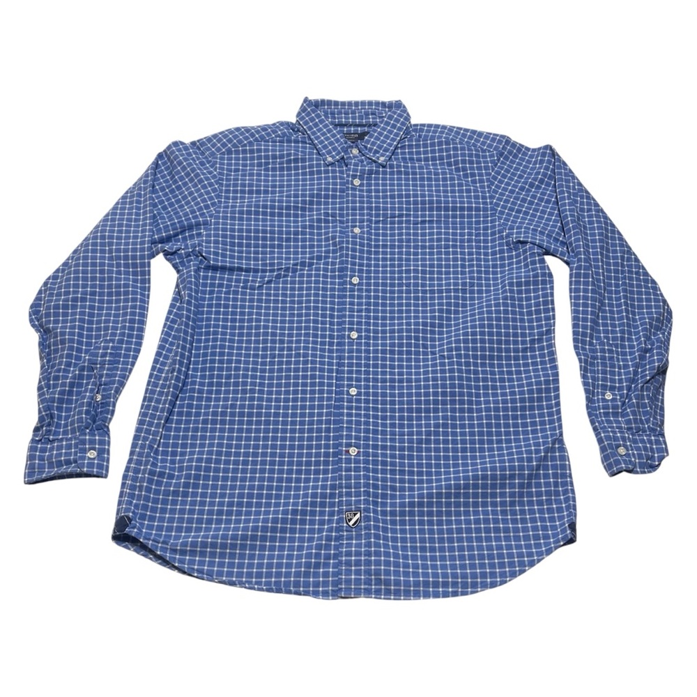 Cremieux Classics Blue Plaid Long Sleeves Button Down Shirt Men’s Size Large